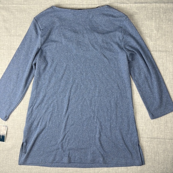 Heather Blue Splitneck Tunic Top Size Small - Picture 5 of 5